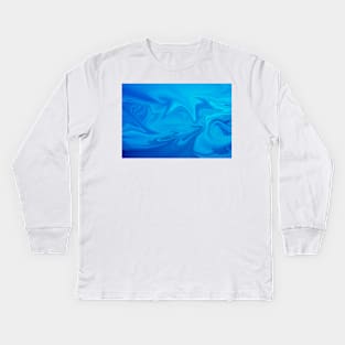 blue liquid color wave Kids Long Sleeve T-Shirt